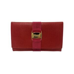Salvatore Ferragamo Vara Long Wallet in red